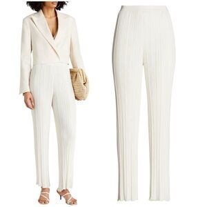 NWT Gentryportofino Ribbed Knit Straight Leg White Size 8